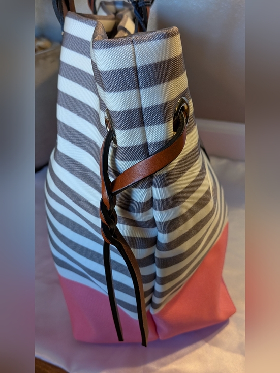 Dooney & Bourke Sullivan Canvas  Shopper Pink / Grey / White NWT - Picture 4 of 10